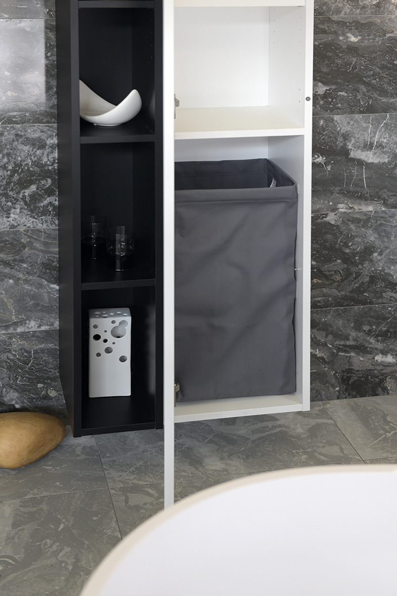 Prádelní koš do skříně 310x570x230mm, suchý zip, šedá UPE600